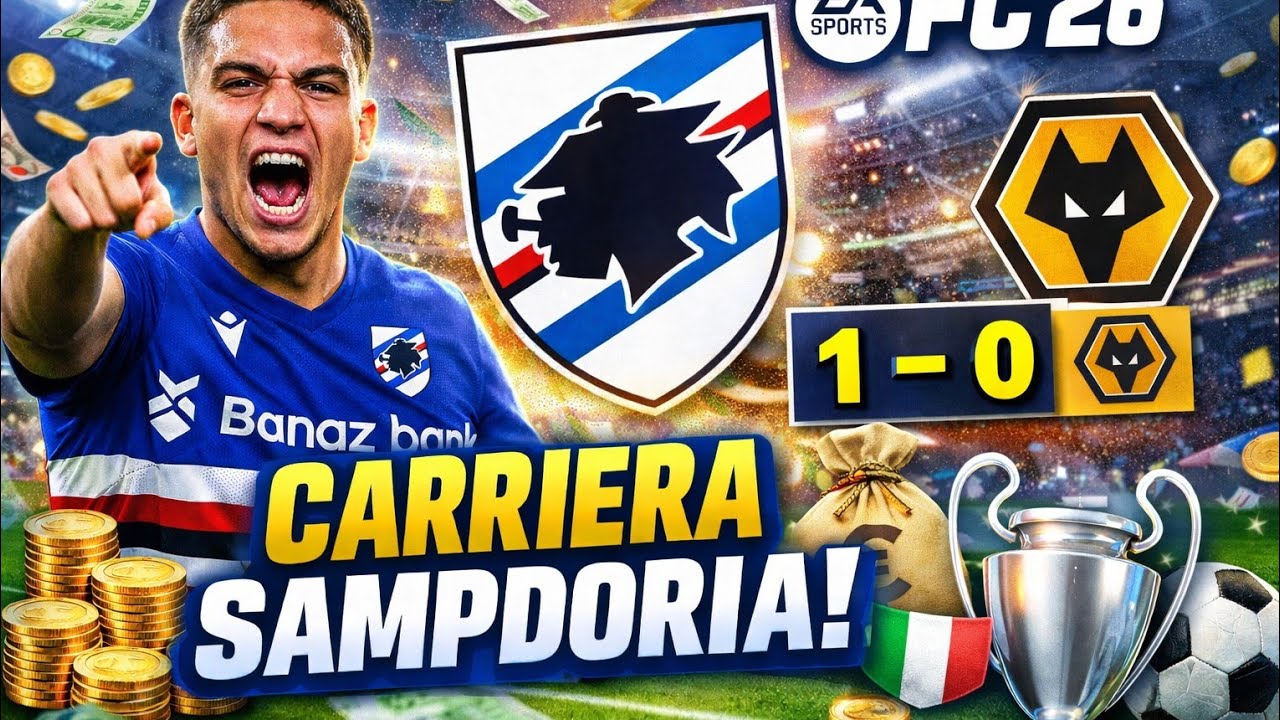 Primo successo in carriera! Sampdoria batte Wolves 1-0 -Carriera con la Sampdoria su FC26 ep 1