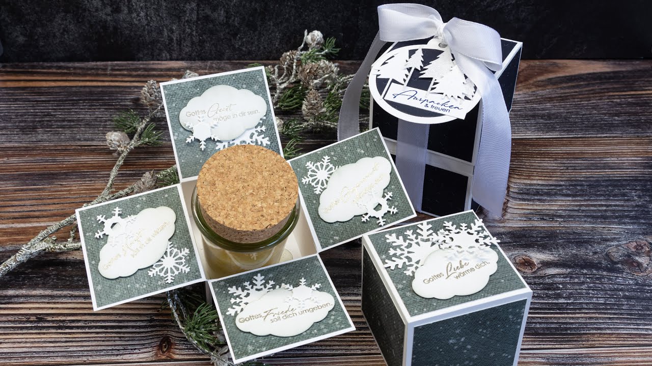 Anleitung Explosions Verpackung / Flaschenverpackung /Kerzenverpackung / Tutorial Explosion Giftbox