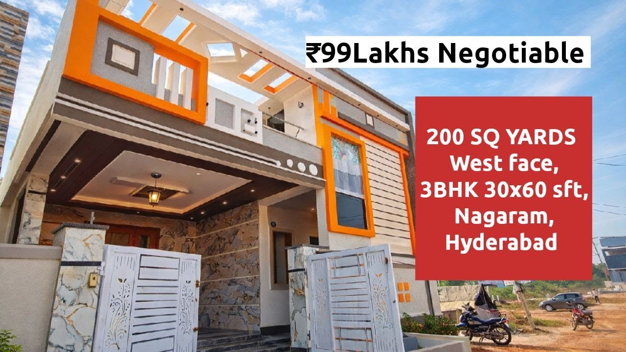 A Beautiful 200 SQ YARDS west  3BHKwest facing independent house for sale in Nagaram Hyderabad 