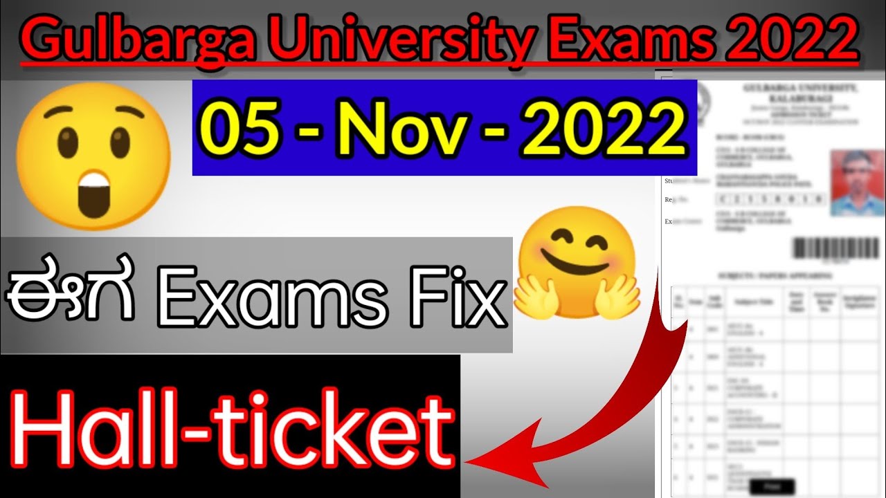 Download Hallticket Gulbarga University Karnataka Exam Date Timetable 05 November 2022 CBCS NEP UG