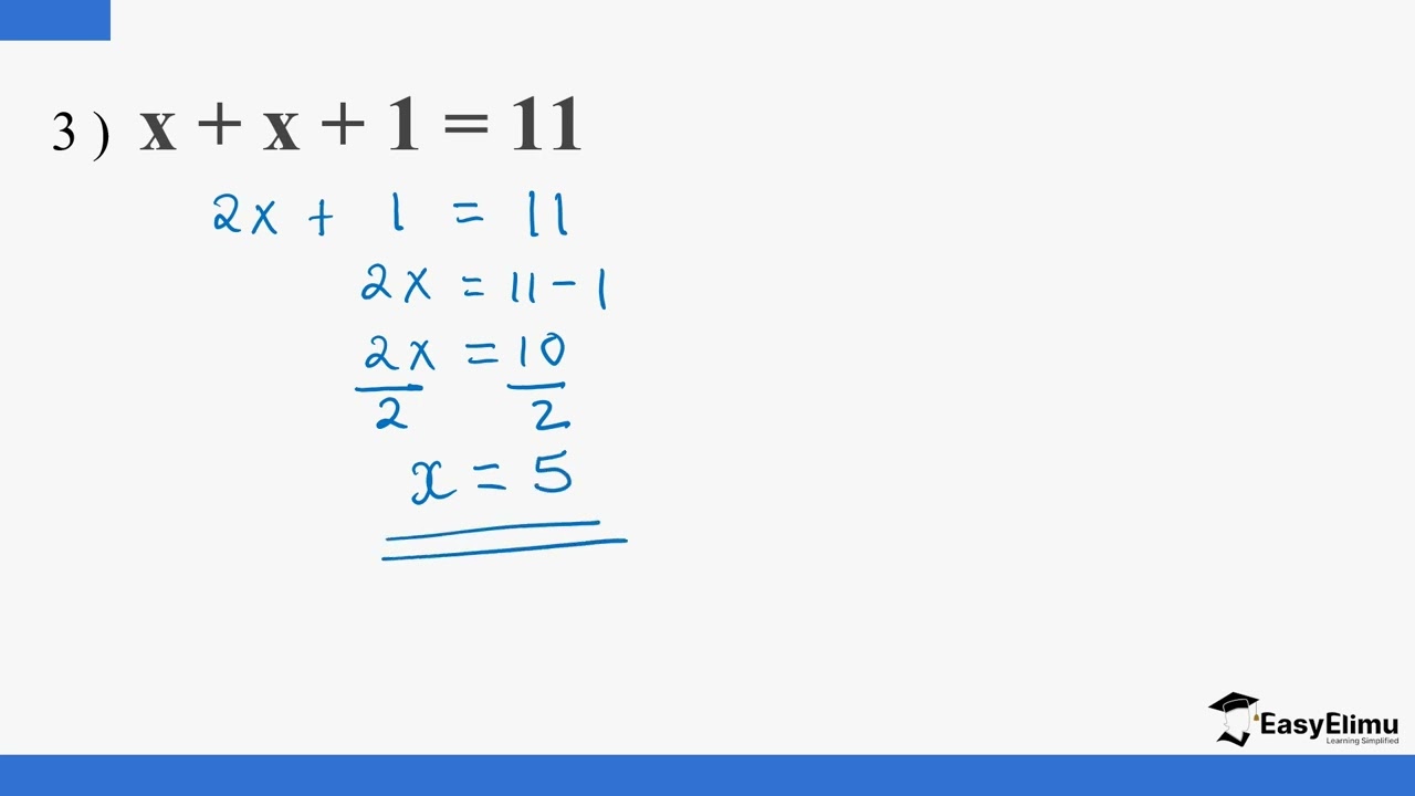 Introduction to Linear  Equations (Lesson 1 of 5 - Topic Linear Equations - 17 Mathematics Form1 )
