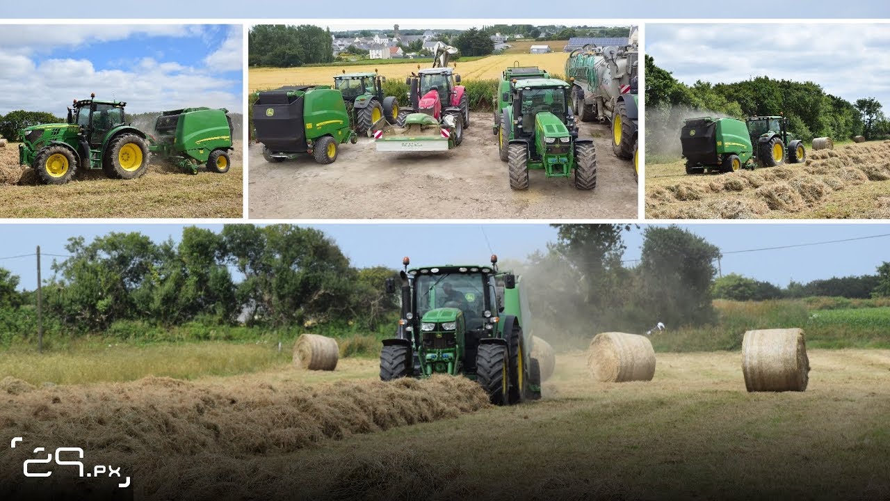 Pressage de Foin 2019 | ETA LE CAAP | 2 round-balers 990 John Deere