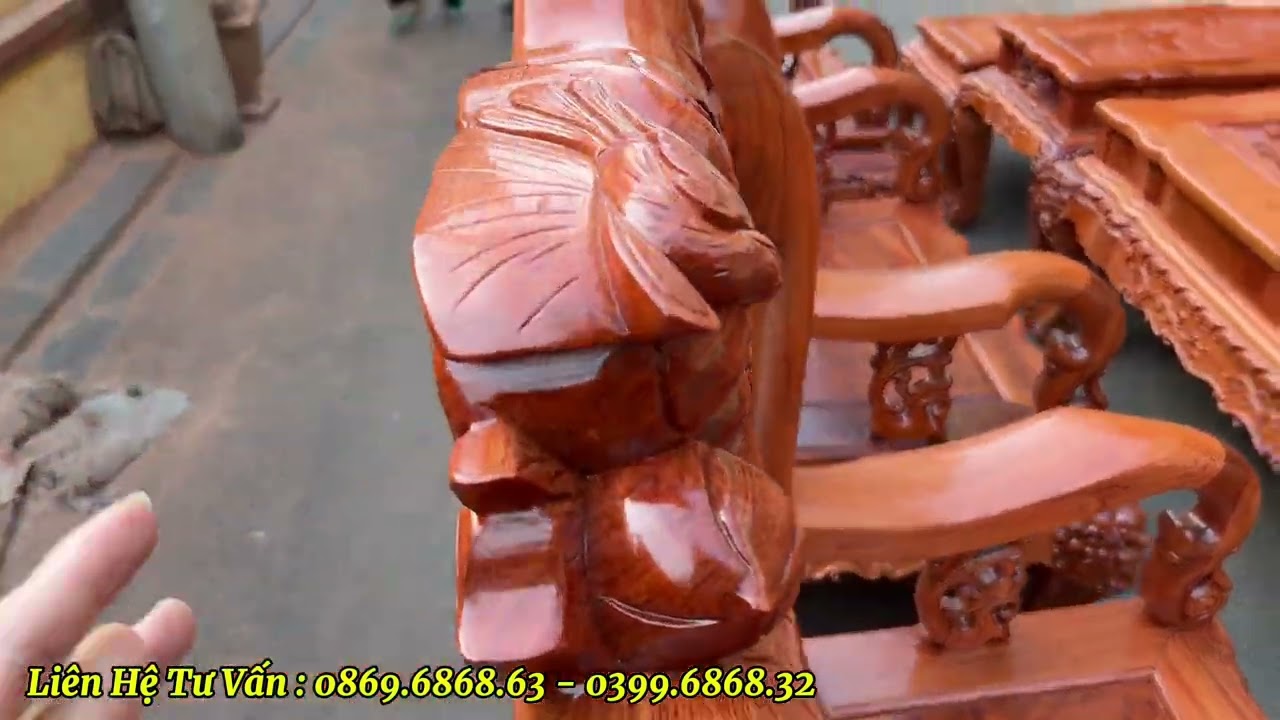 Hoàn Thiện Hoàn Chỉnh Bộ Bàn Ghế Minh Quốc Đào Cột 12 Gỗ Hương Đá Chốt Tại Miền Nam
