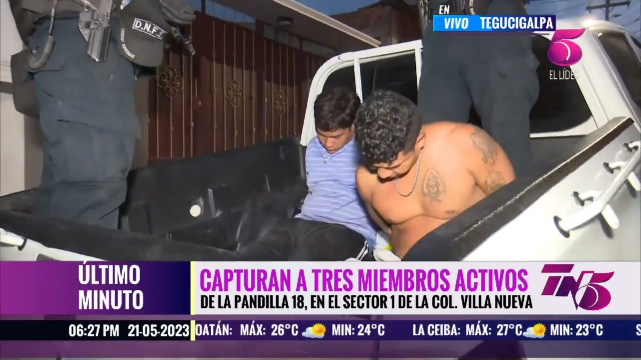 Capturan a 3 miembros activos de la pandilla 18, en el sector 1 de la Col. Villa Nueva