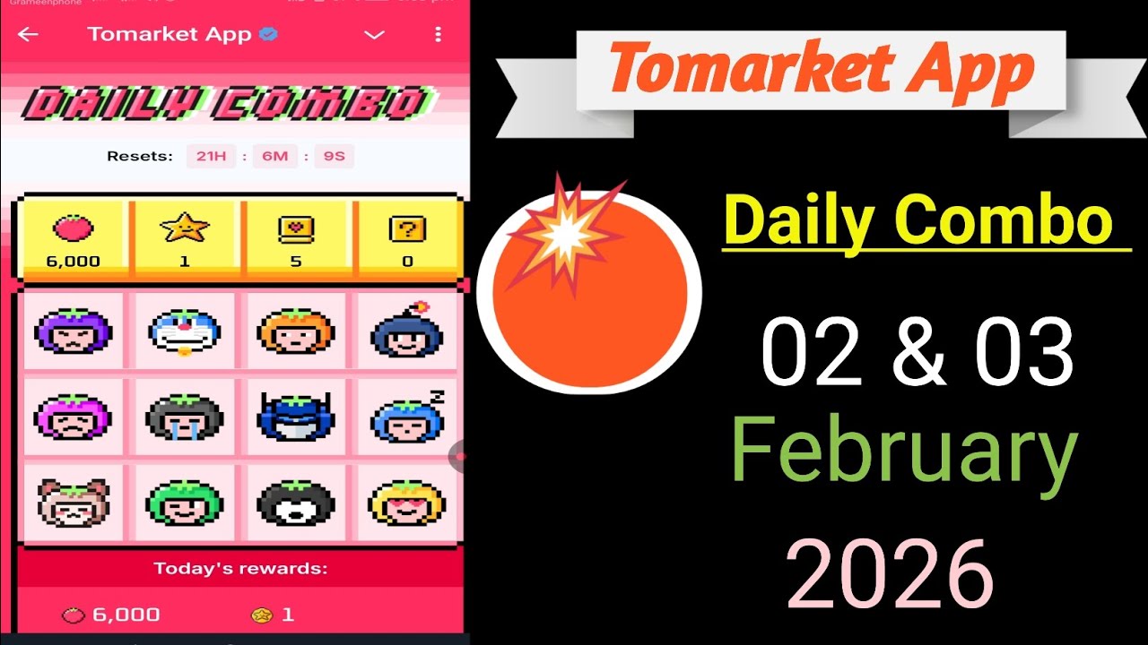 TOMARKET New Update Today |  02 & 03 Tomarket Combo Today | New Update To Market |