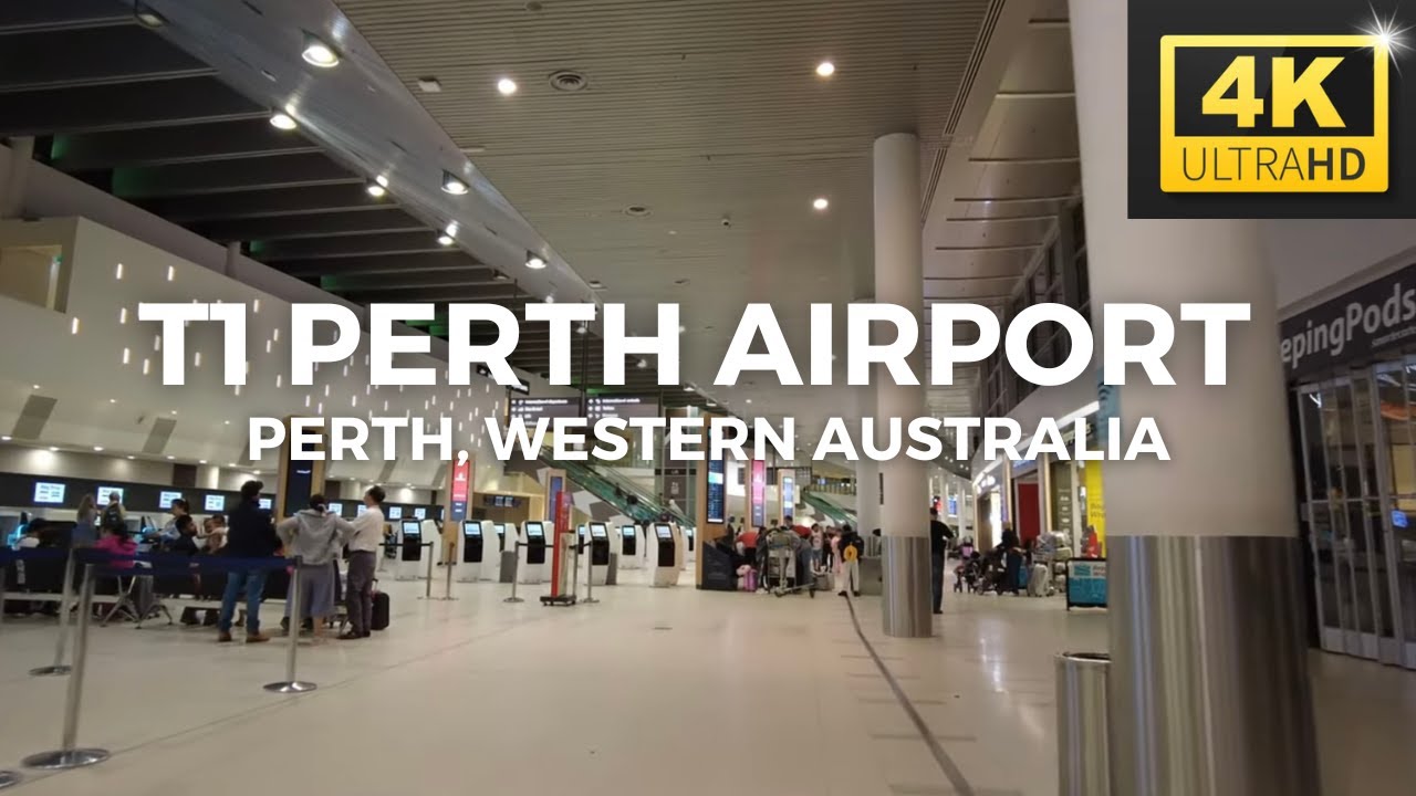 4K Terminal 1 Perth International Airport Walking Tour / Perth, Western Australia