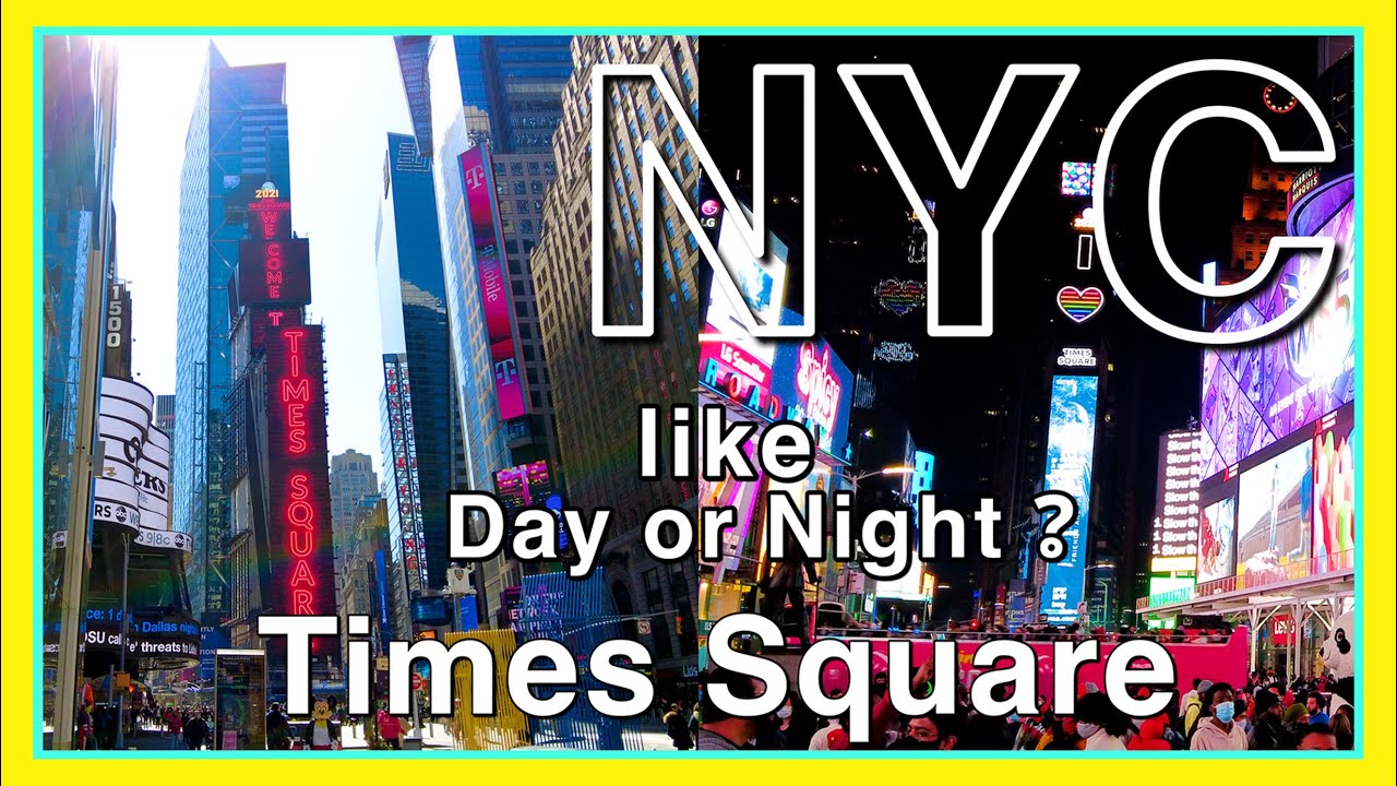 New York【Times Square (Most Crowded Place in NYC)】2021  Walking Tour (Day & Night), Travel Guide【4K】