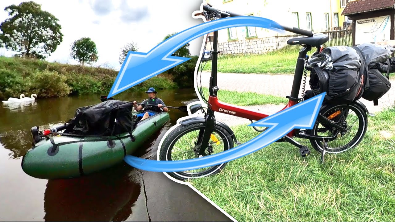 Onemile Nomad E-Faltrad, die erste kombinierte Fahrrad-Packraft-Flußtour