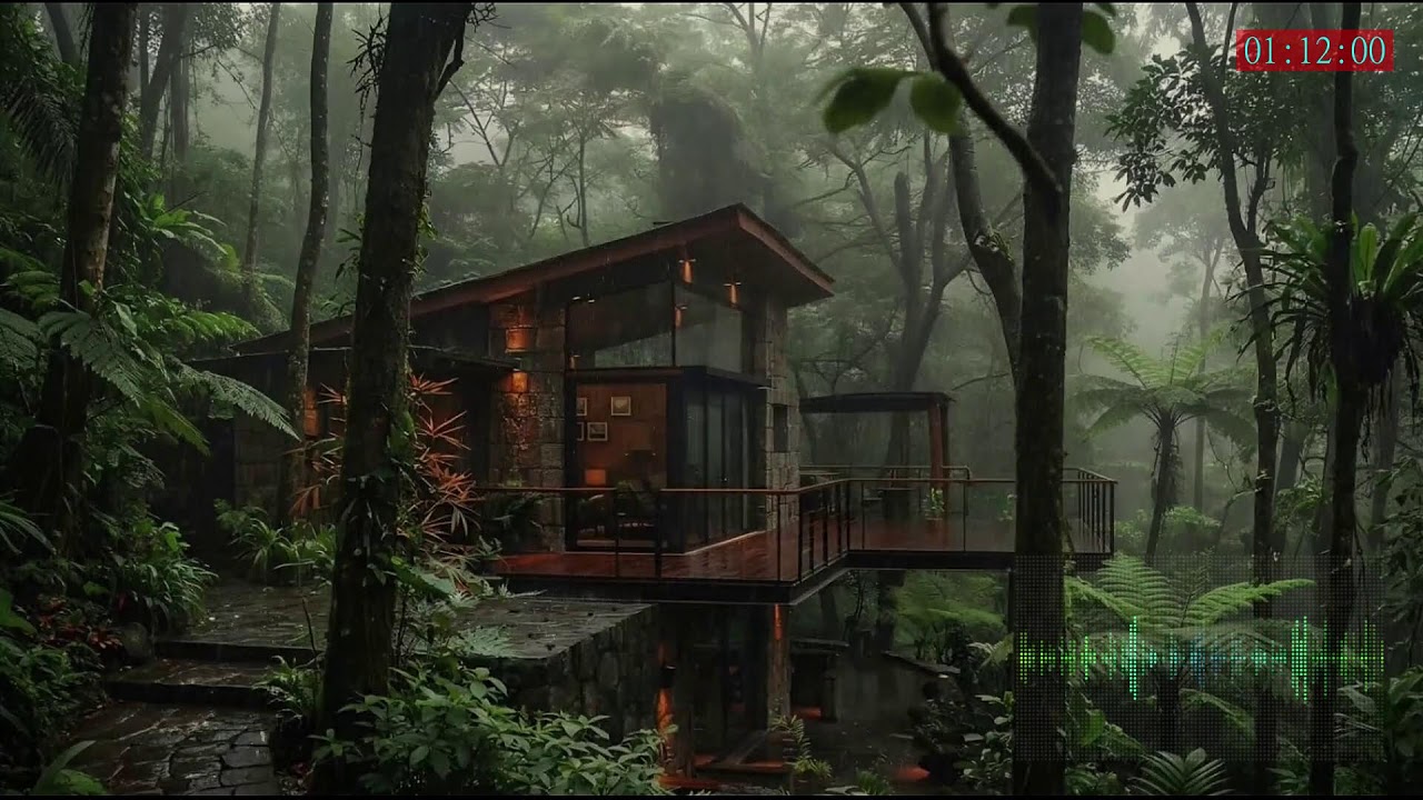 Soothing Rain Sound Loop with Gentle Thunder for Rest