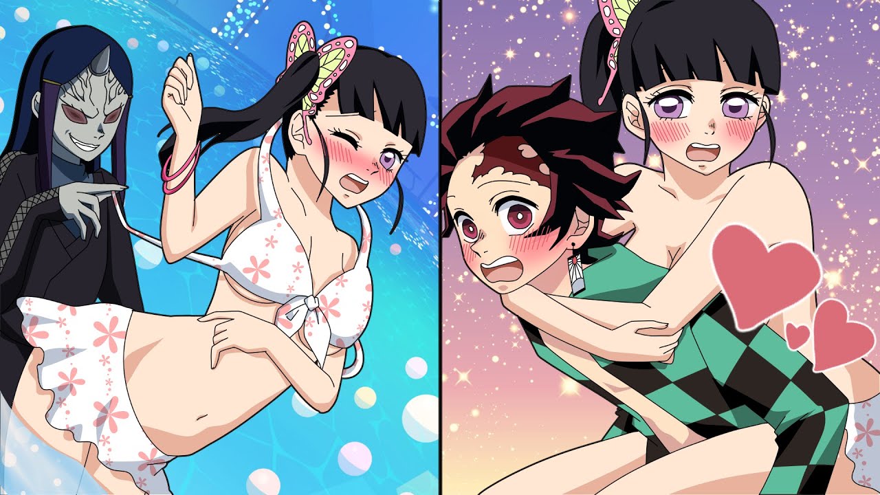 【キメツ学園】ナイトプールでカナヲがポロリ…見えないように炭治郎が必死に隠すｗ 流れた水着を取り戻せ！犯人を追い詰めた結果…【鬼滅の刃声真似/炭カナ】