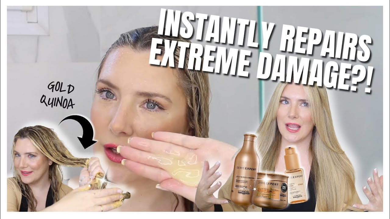 I TRY THE ABSOLUT REPAIR GOLD QUINOA HAIRCARE LINE FOR EXTREMELY DAMAGED HAIR... INSTANT RESULTS?
