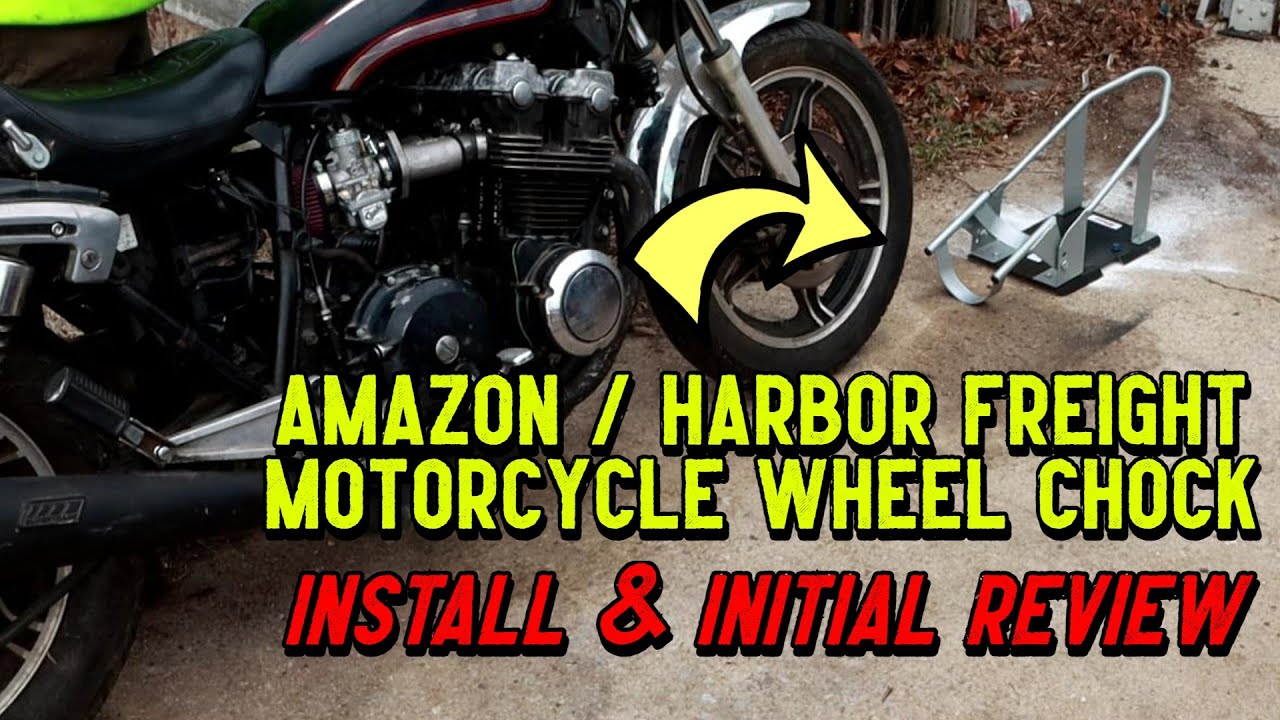 Extreme Max & Harbor Freight Motorcycle Wheel Chock Initial Review by @GettinJunkDone