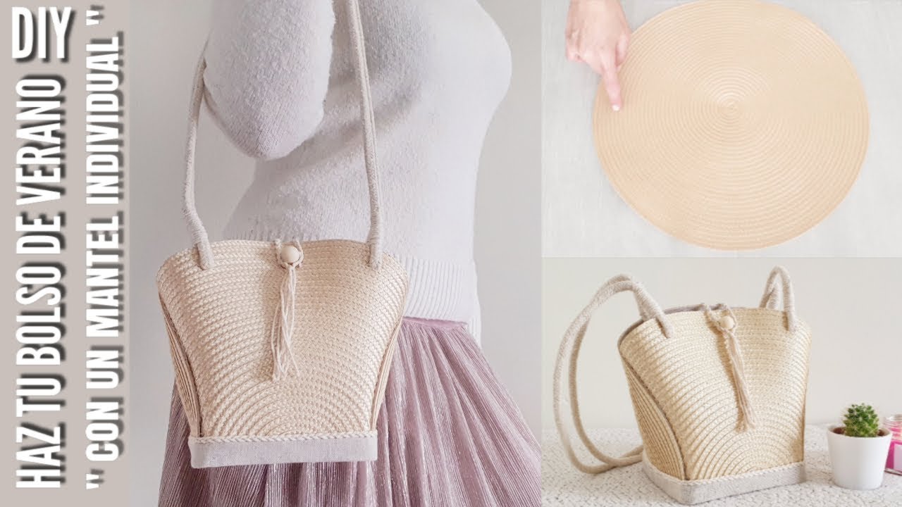 DIY COMO TRANSFORMAR UN MANTEL INDIVIDUAL EN UN BOLSO DE VERANO | HAZTE EL BOLSO DEL VERANO 2020