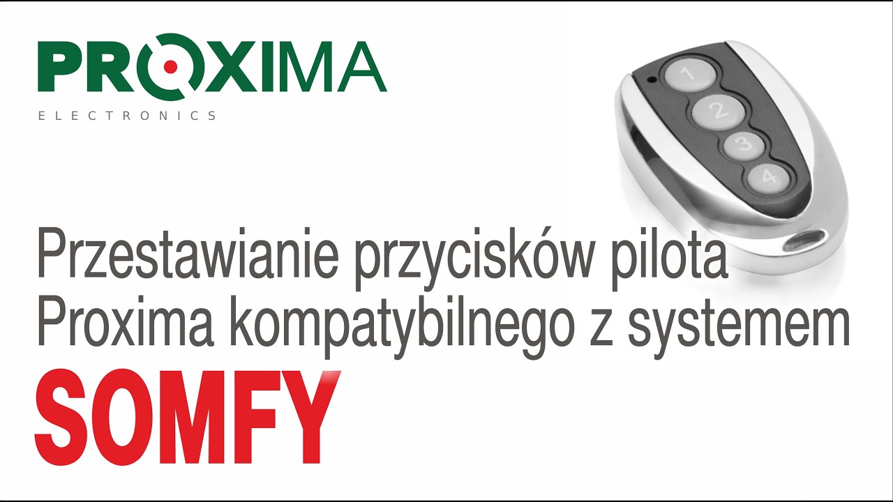Przestawianie przycisków pilota kompatybilnego z systemem Somfy w nowy lub stary tryb kodowania.