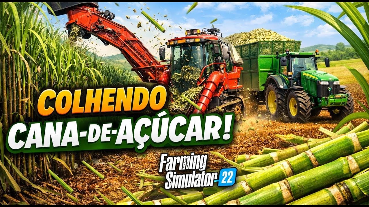 COLHENDO CANA DE AÇUCA NO MAPA FAZENDA MADUREIRA   NO FS22 