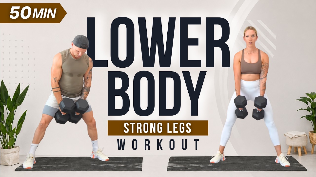 50 Min LOWER BODY DUMBBELL WORKOUT | Build Strong Legs & Glutes