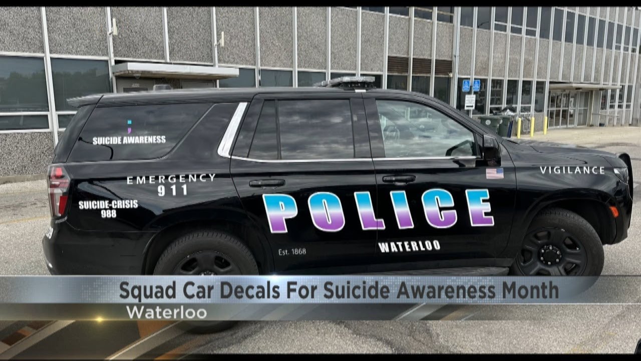 Waterloo Police Squad Cars sport Suicide Awareness badges