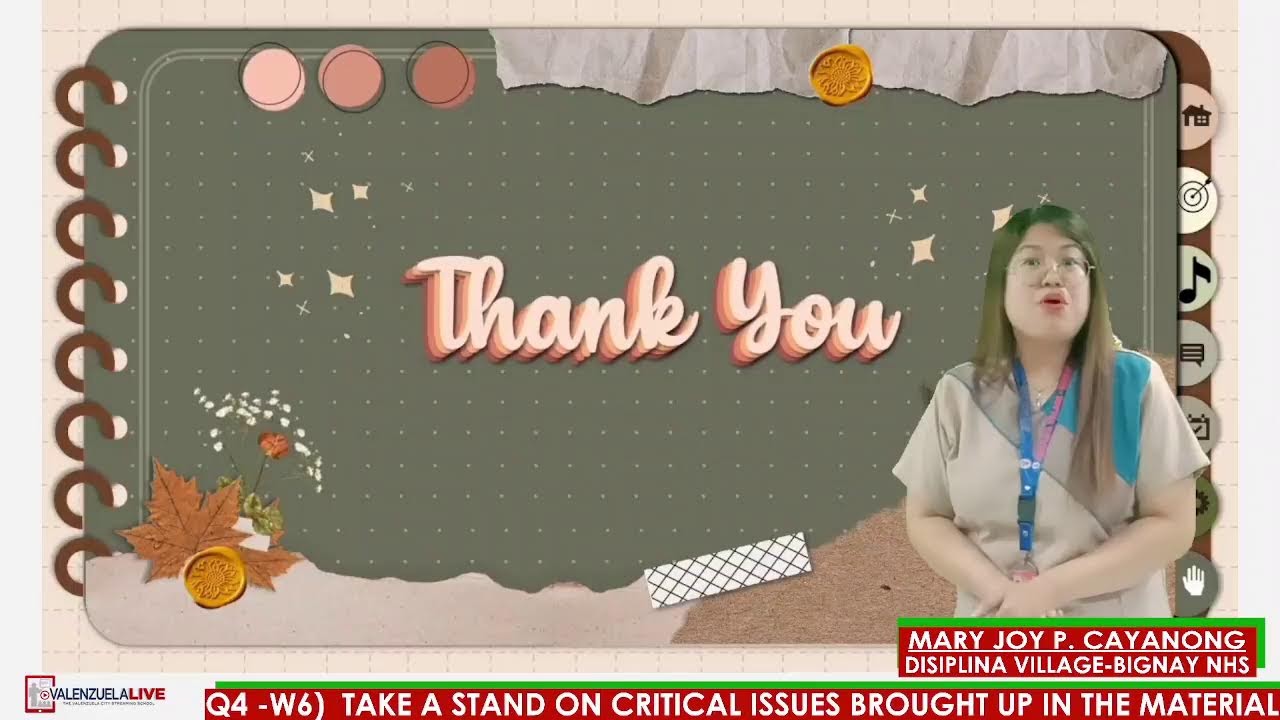 GRADE 9 ENGLISH (Q4 -W6)  TAKE A STAND ON CRITICAL ISSUES BROUGHT UP IN THE MATERIAL VIEWED