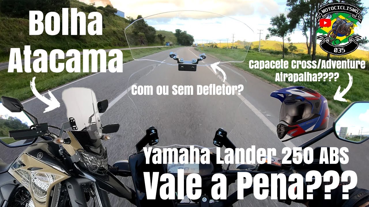 Bolha da Atacama Parts na Lander 250 - Review e Testes completos! Defletor ajuda? E Capacete Cross??