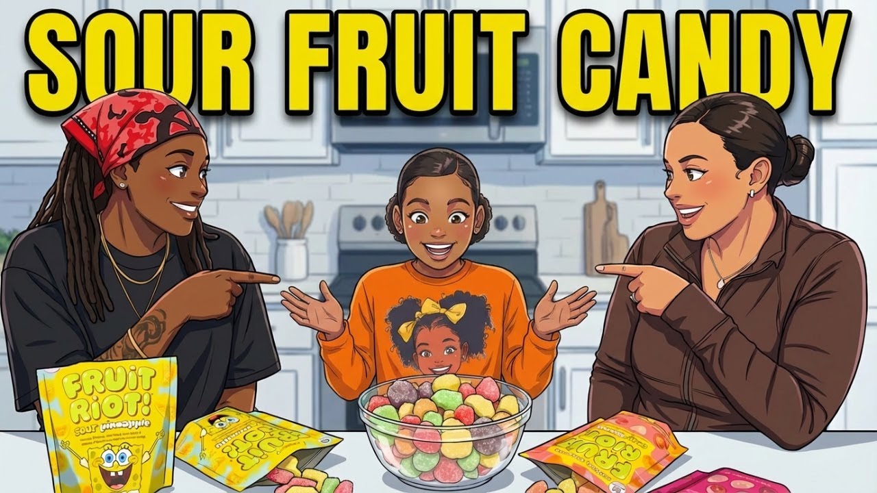 Fruit RioT With My Family. Frozen Fruit with Sour Candy Coating! Yum 😋 🍍🍒🥭