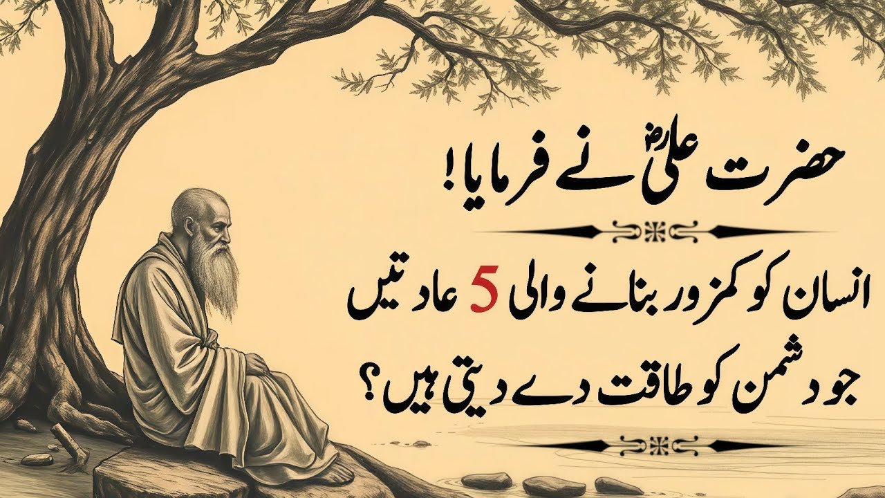 5 Habits That Make a Person Weak and Empower Enemies | Hazrat Ali R.A Wisdom | Hazrat Ali R.A Saying