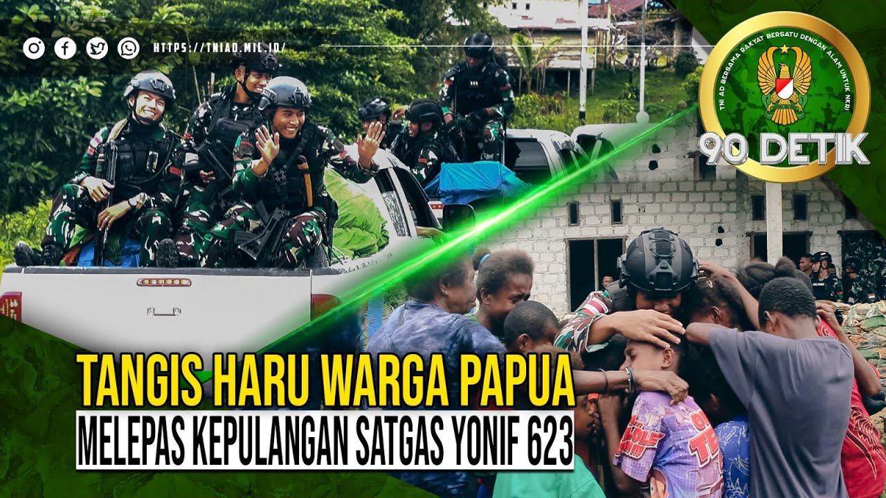 Tangis Haru Warga Papua Melepas Kepulangan Satgas Yonif 623 | 90 Detik