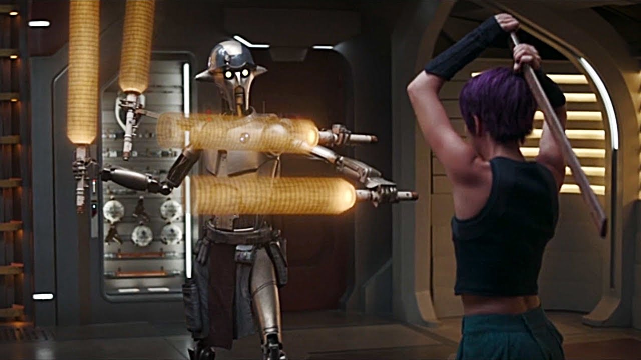 Huyang Makes Fun of Sabine Ren Lightsaber Skills During Training Ahsoka Episode 3 Star Wars