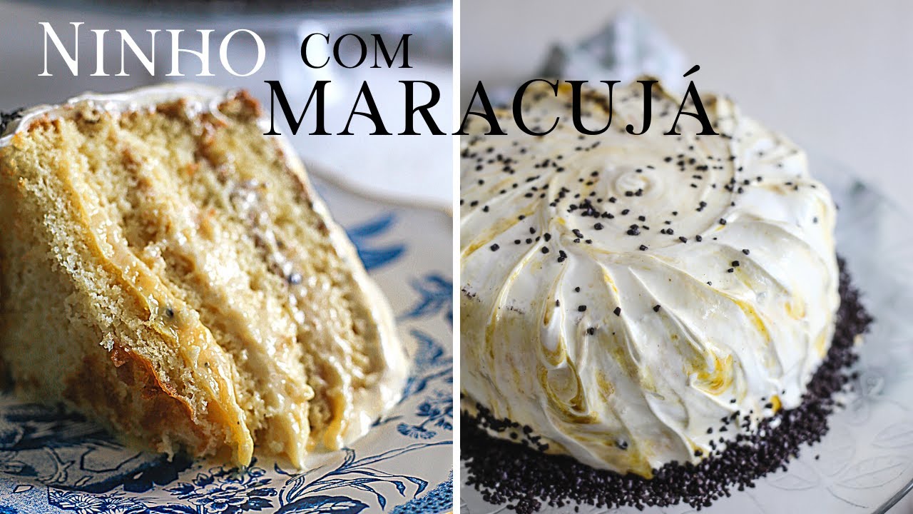 BOLO NINHO COM MARACUJÁ | com merengue e redução | Maravilhoso!
