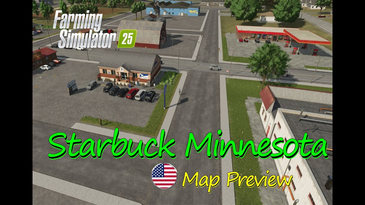 Starbuck Minnesota Map Mod preview : Expansive American Fields & Village   | Map Tour | FS 25