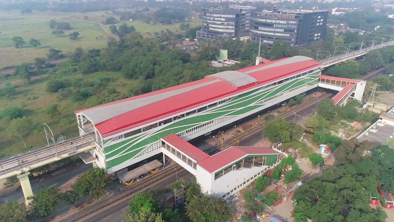 Bird's eye view of work progress of Pune Metro route from PCMC to Civil Court