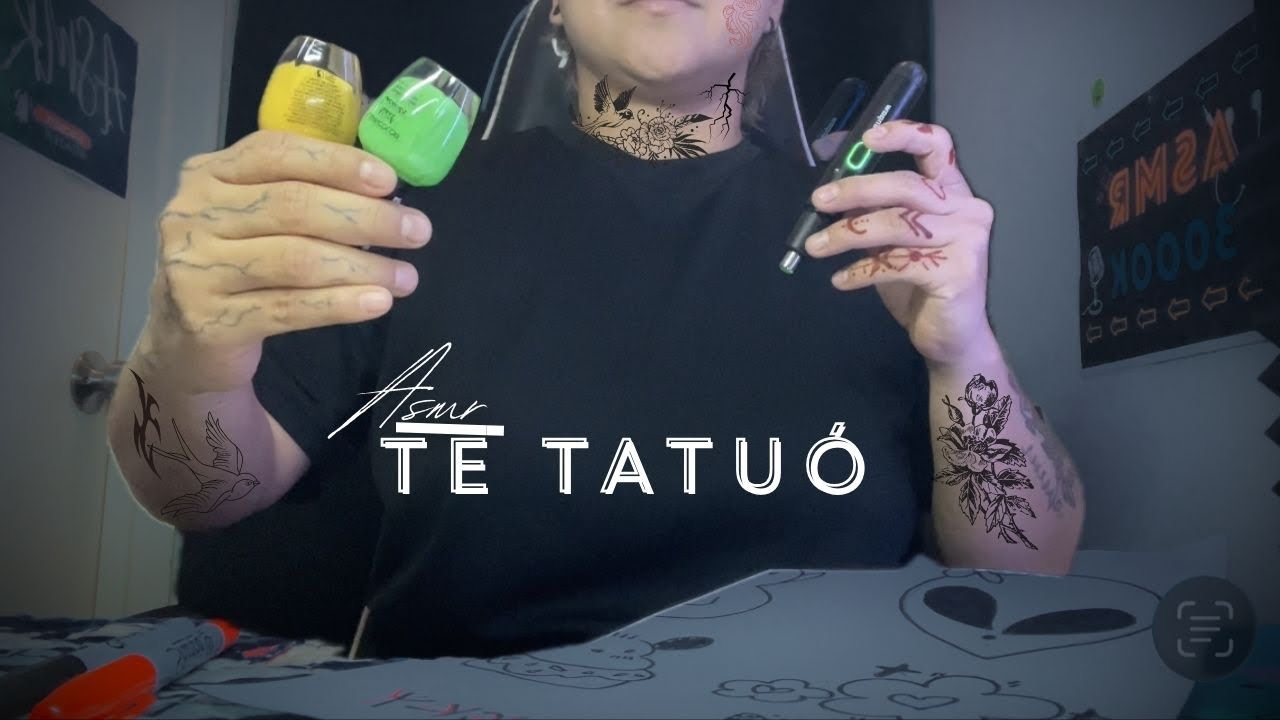 ASMR-Roleplay Español ✍️TE TATUO PARA DORMIR ESTUDIO DE TATUAJE🖋️(confia te dormiras)