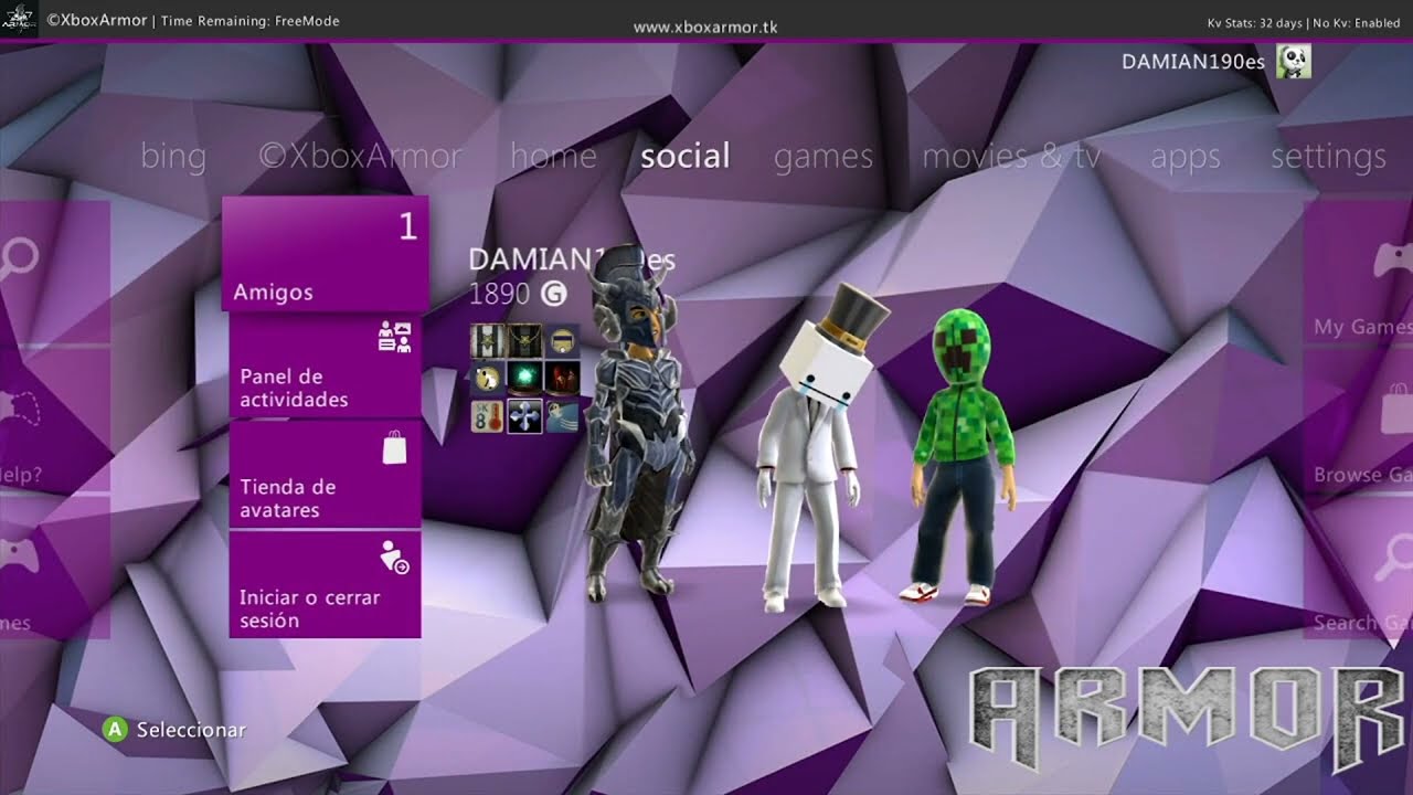 【MODE con KV】 Xbox Armor Server Online 【FREE MODE】  XBOX 360 RGH actualización y tutorial
