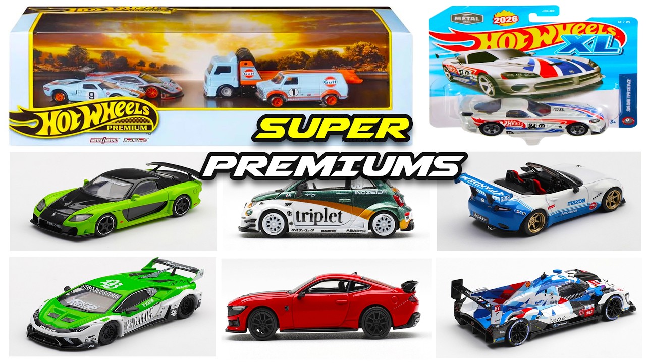 Витрина - набор Hot Wheels Gulf, модели XL Scale, Viper SRT10, новые модели Mini GT и многое другое.