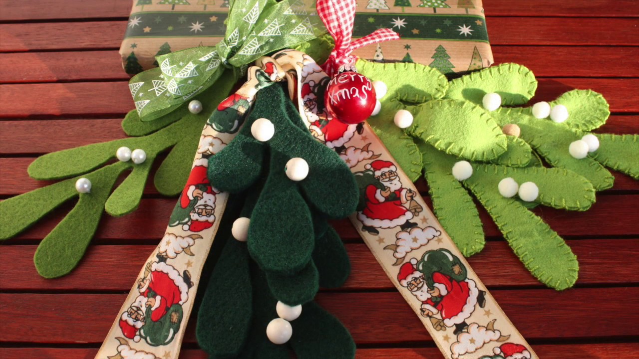 Mistelzweige aus Filz basteln - Felt Mistletoes