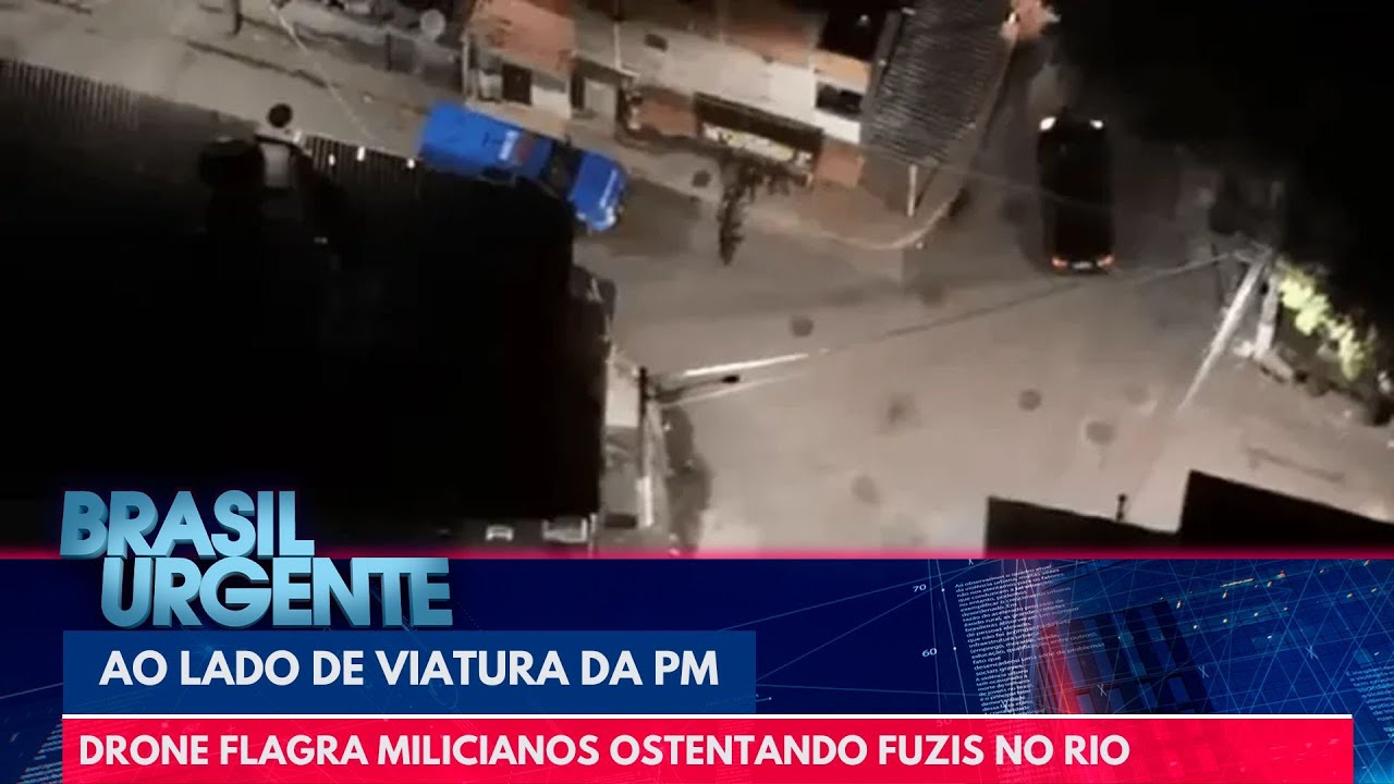 Drone flagra milicianos ostentando fuzis diante de policiais no Rio | Brasil Urgente