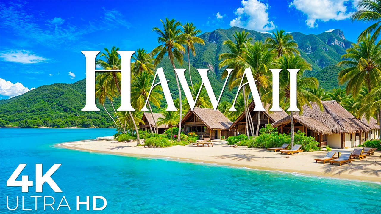 Гавайи 4K Ultra HD: потрясающие пляжи, кристально чистая вода и успокаивающие звуки природы