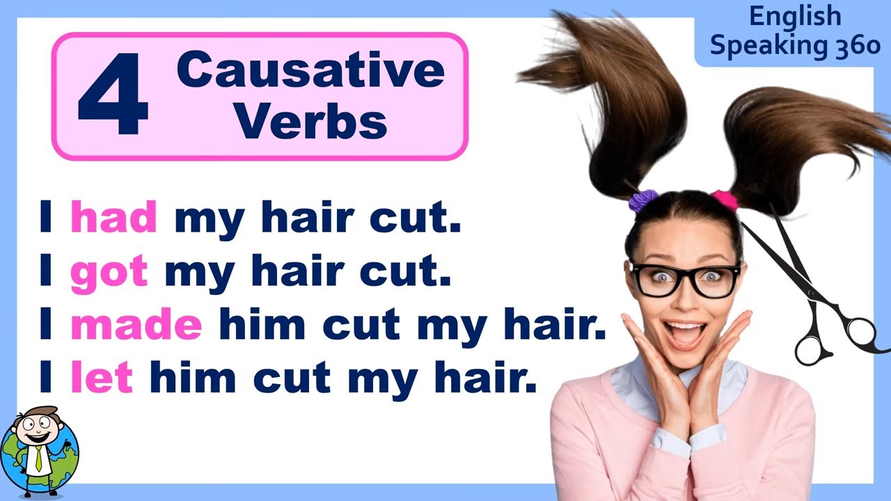 4 CAUSATIVE VERBS Explained (Have / Get / Make / Let) ENGLISH GRAMMAR