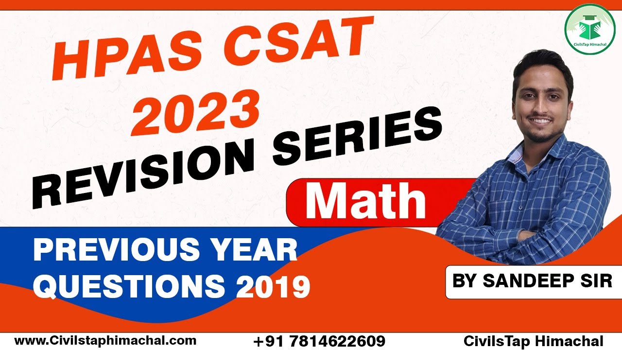 HPAS CSAT 2023 | Revision Series | Quantitative Aptitude | PYQs 2019 | CivilsTap Himachal