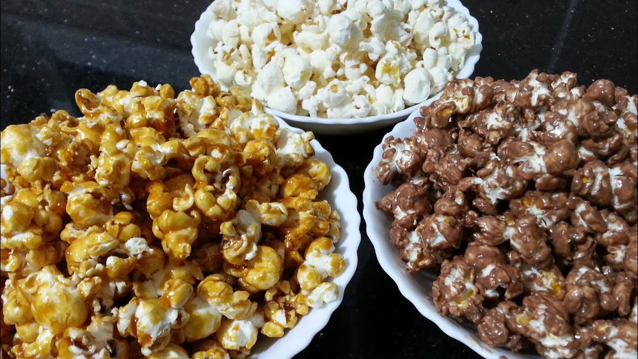 فشار ب 3 نكهات :بالشوكولاطة والكارامال ومالح سيعشقونه الكبار قبل الصغار popcorn