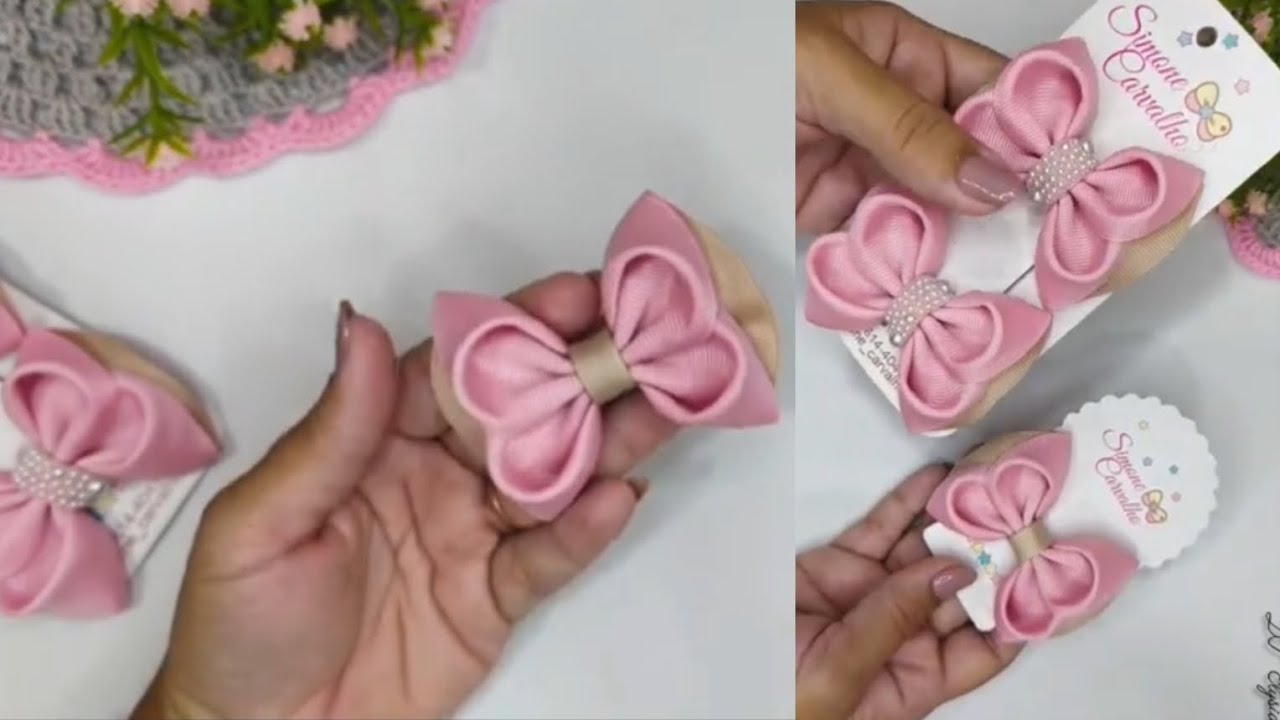 *🎀*Peach Color Hair Bow Clip | Stylish DIY Hair Accessories | Viral Shorts #craftideas #diyhairstyle