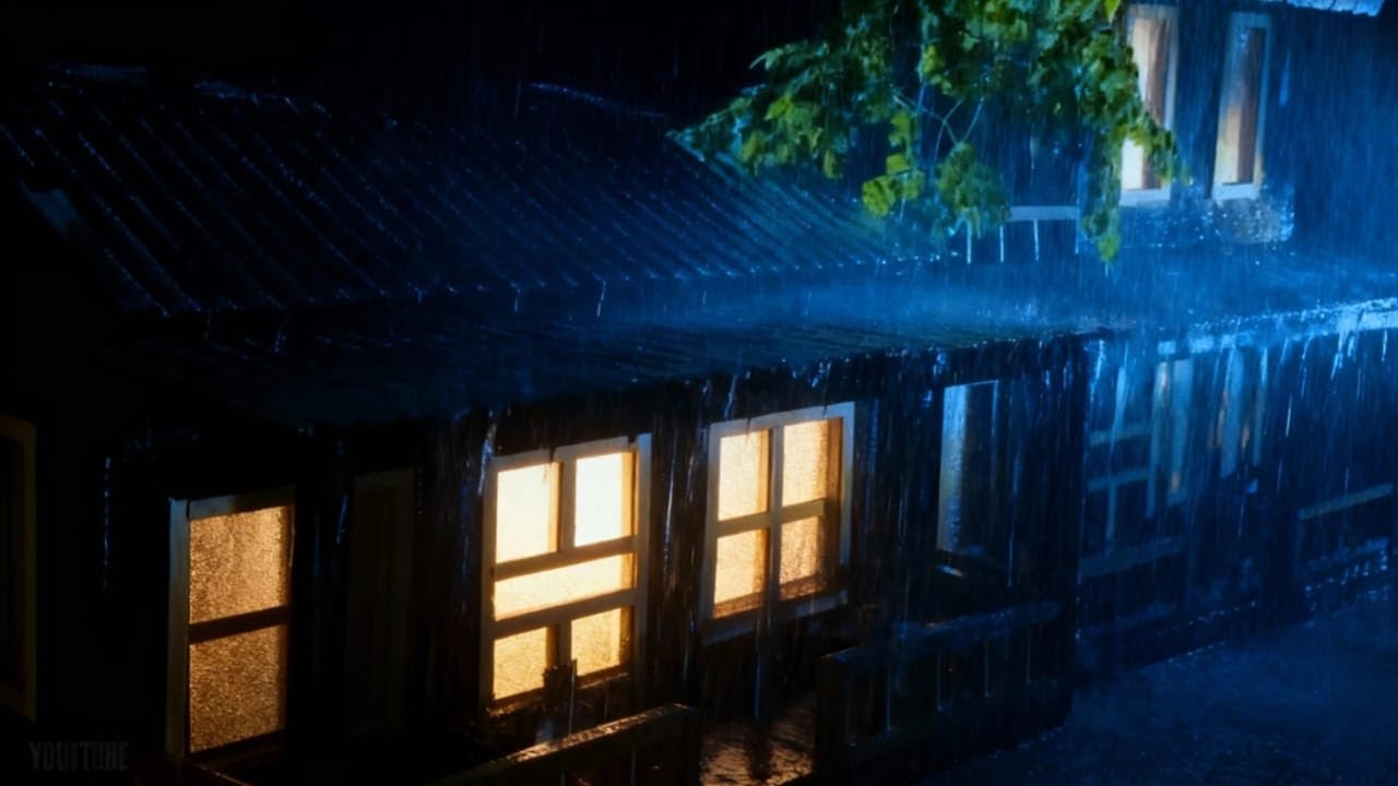 24/7 Stormy Night Cabin Ambience