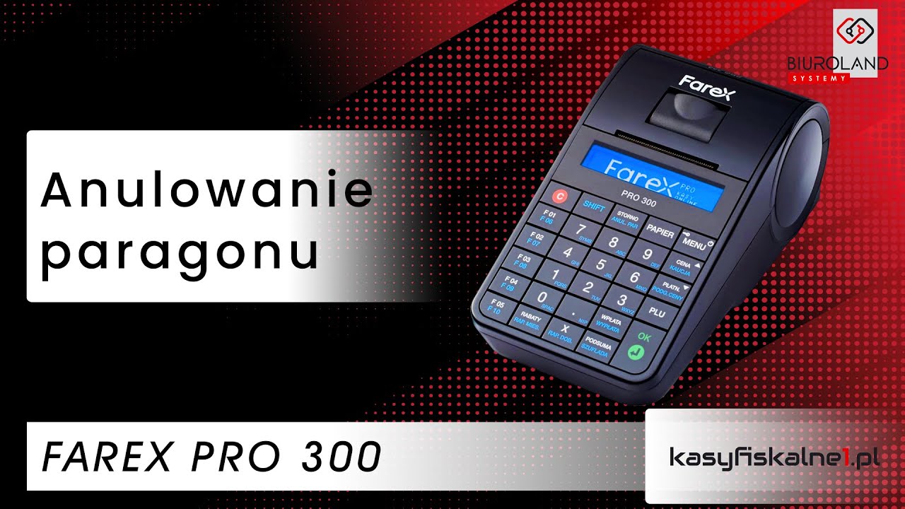 Anulowanie paragonu na kasie fiskalnej Edata Farex PRO 300 Online