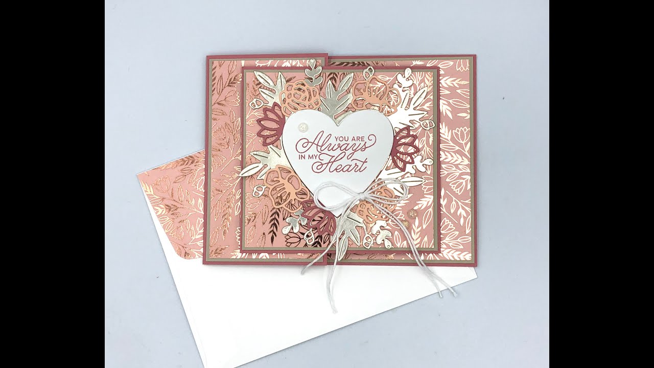 Stampin Up//Always in My Heart//Floral Heart//Love You Always DSP//Fun Fold//Valentine's Day Card