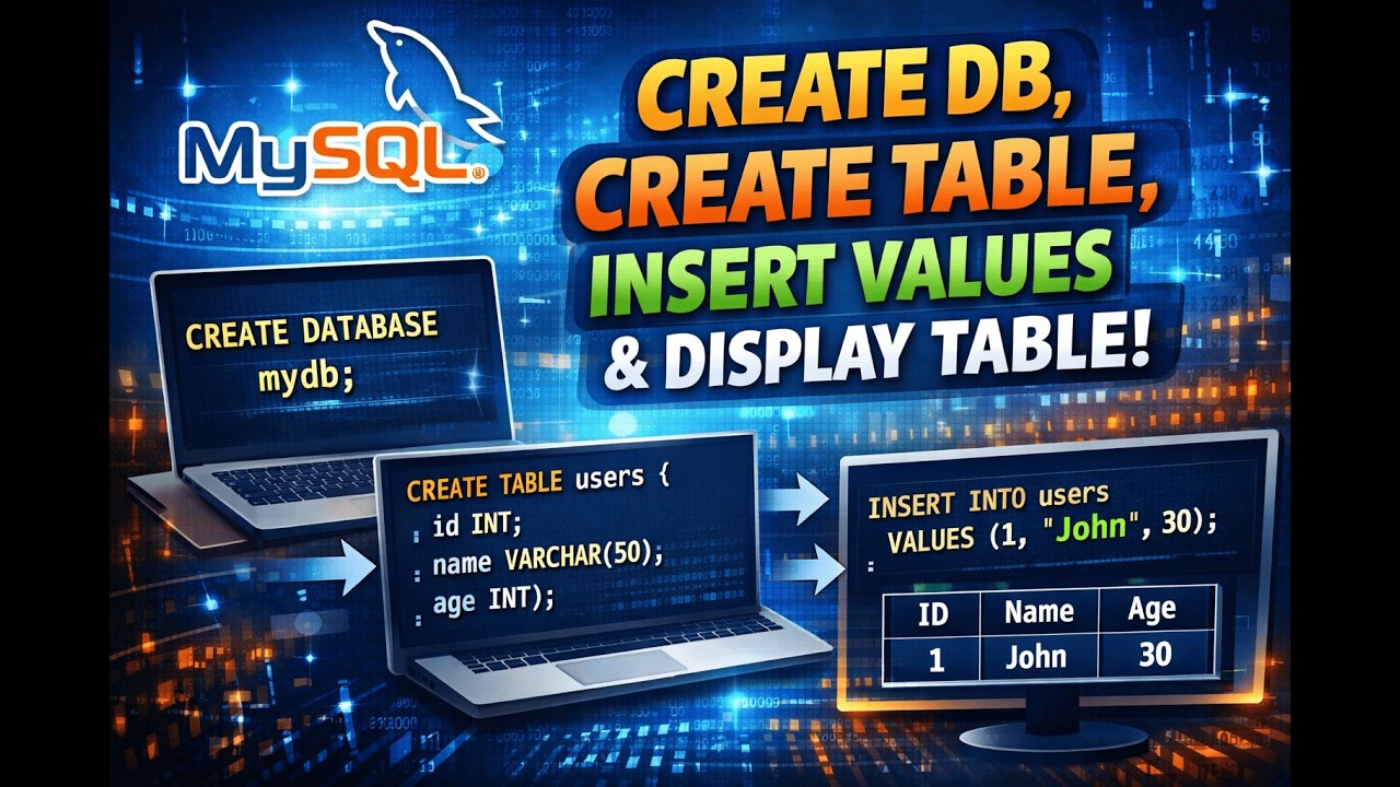 Learn MySQL in 10 Minutes | Create DB, Table & Insert Values