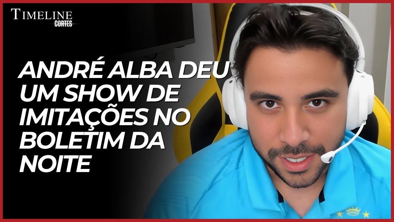 Andr&eacute; Alba deu um show de imita&ccedil;&otilde;es no Boletim da Noite