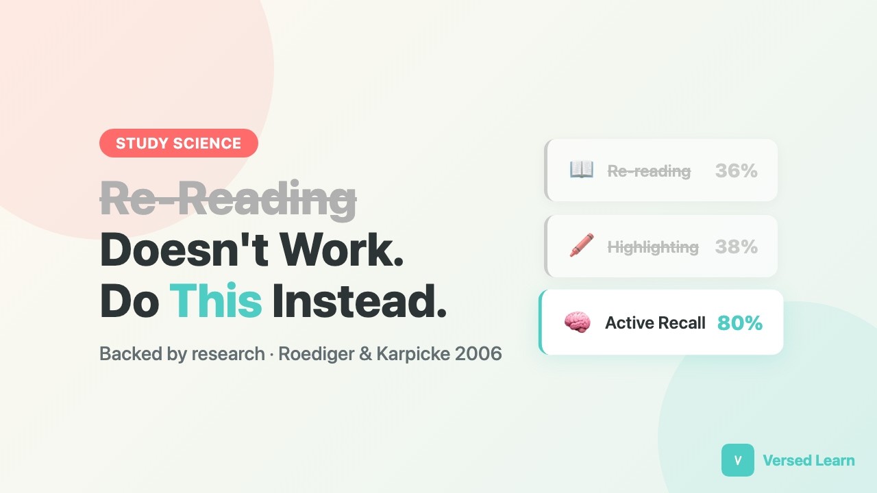 Why Re-Reading Your Notes Doesn't Work (And What Actually Does)