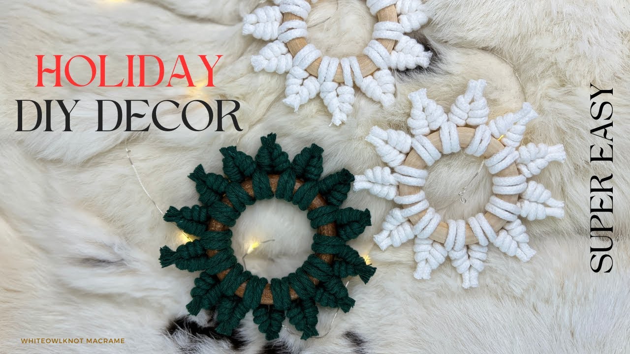 Super Easy Macrame Snowflake Tutorial | Brand New DIY Idea for the Holidays! / Easy Crafts
