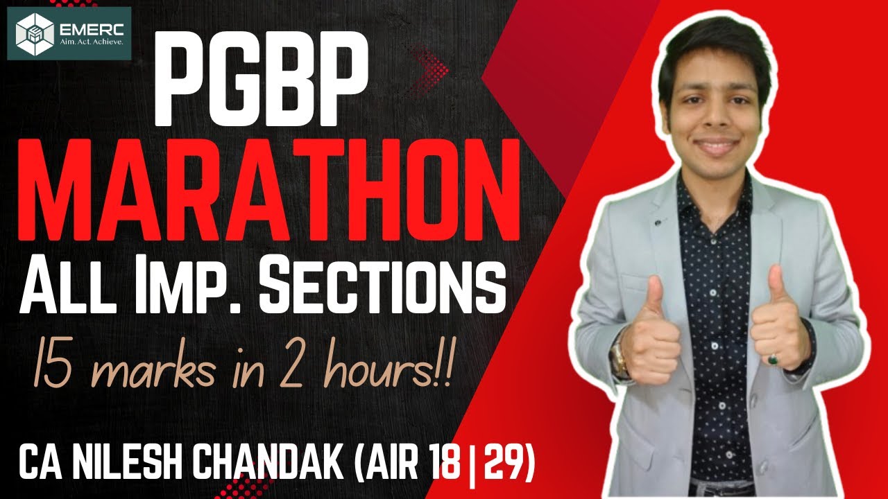 PGBP - Important sections and adjustments | Marathon Revision CA Final Jan 2026