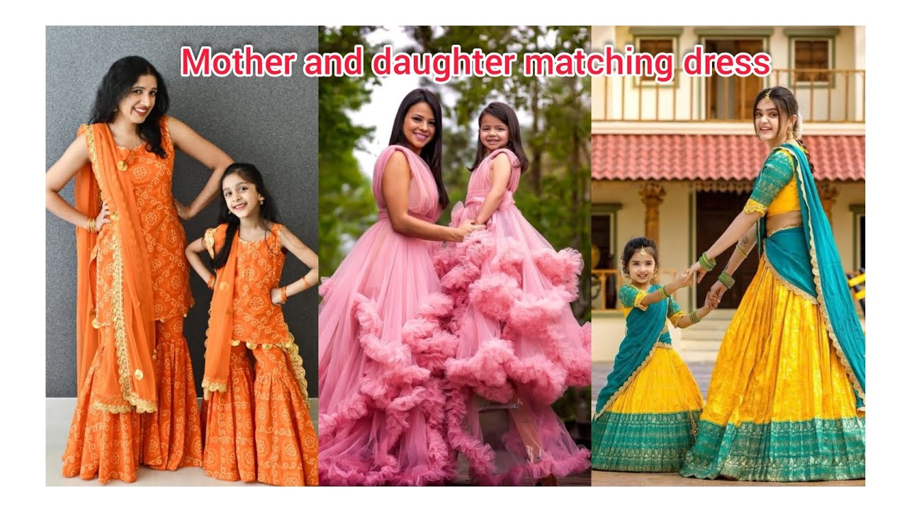 Mother and daughter matching dress#matching gharara#matching frock#matching lehenga#video