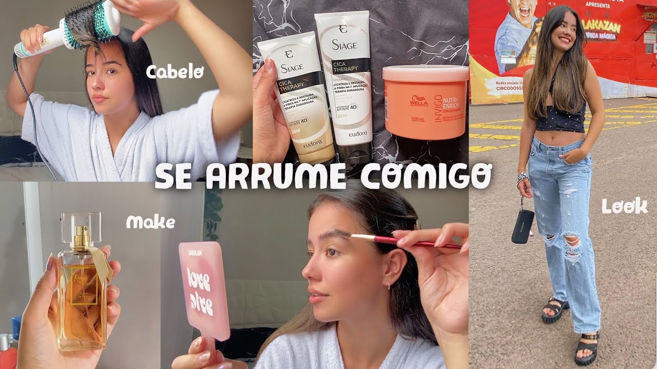 SE ARRUME COMIGO para ir ao Circo 🎪 completão | Make, cabelo e look ✨